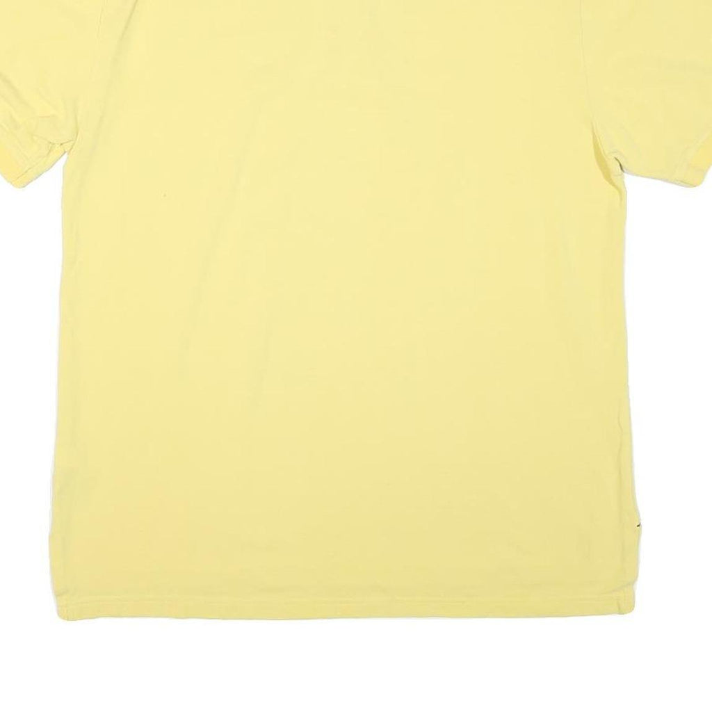 TOMMY HILFIGER Mens Yellow Short Sleeve Plain Polo Shirt XL Cotton Blend Classic