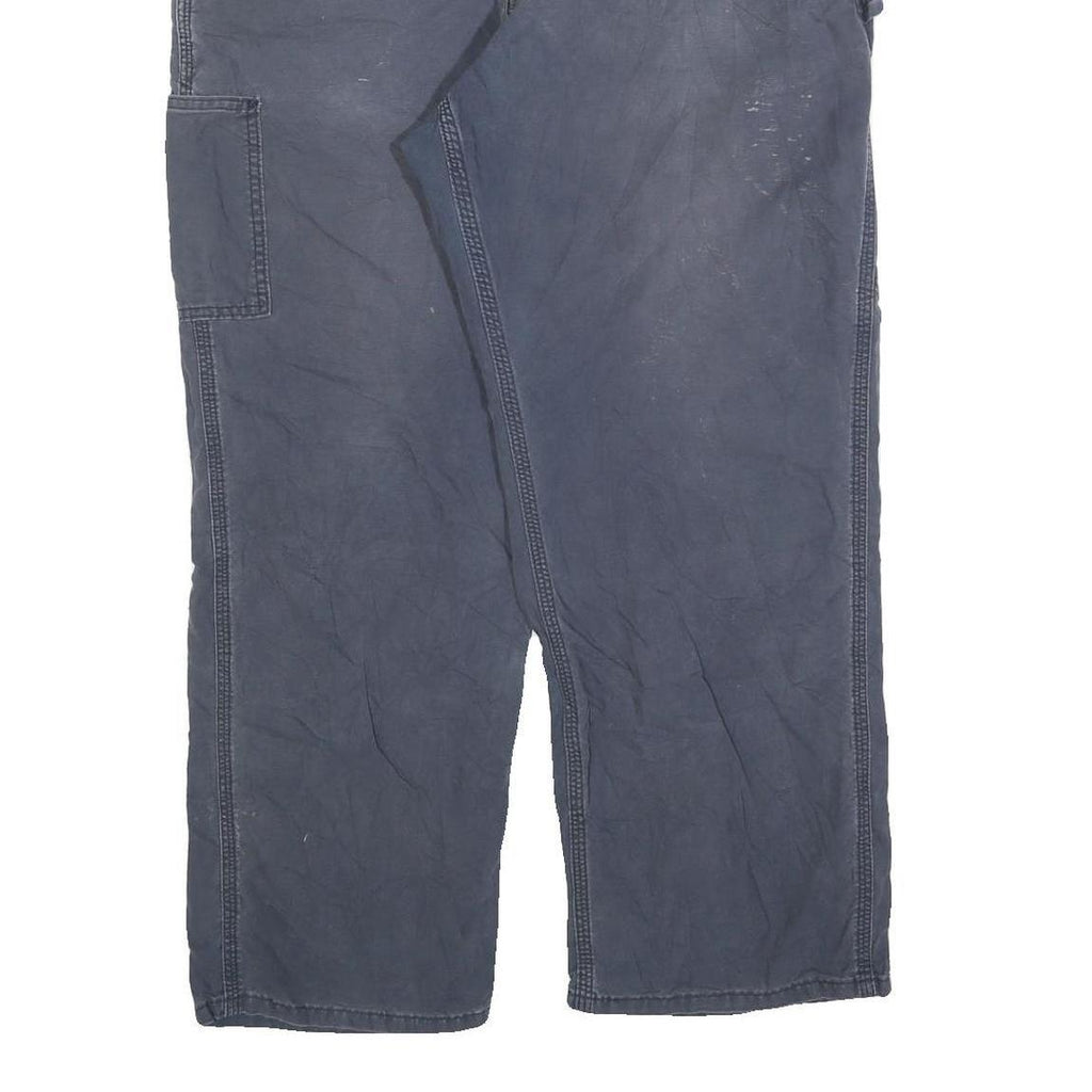 CARHARTT Mens Cotton Blend Blue Regular Straight Trousers W38 L30 Workwear