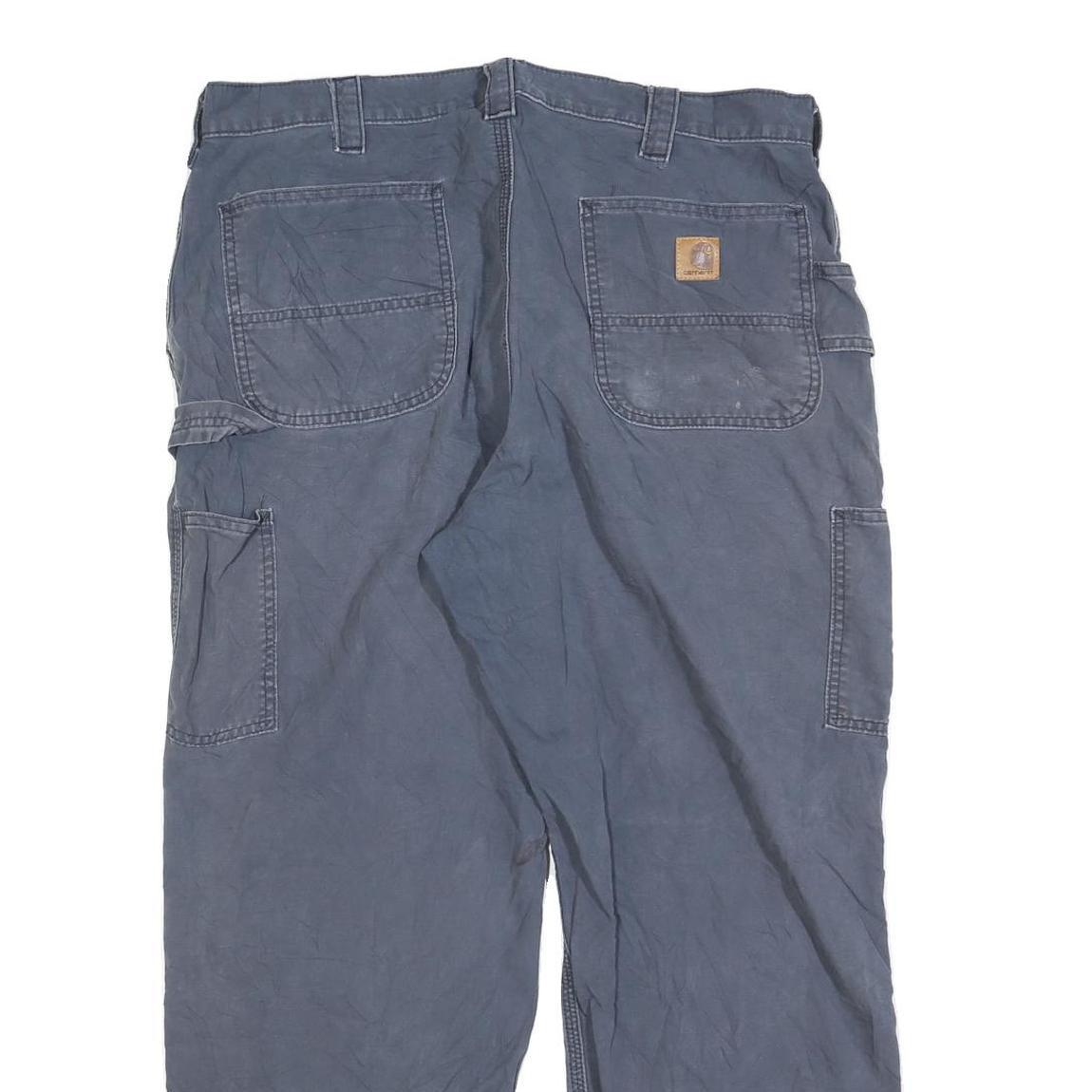 CARHARTT Mens Cotton Blend Blue Regular Straight Trousers W38 L30 Workwear