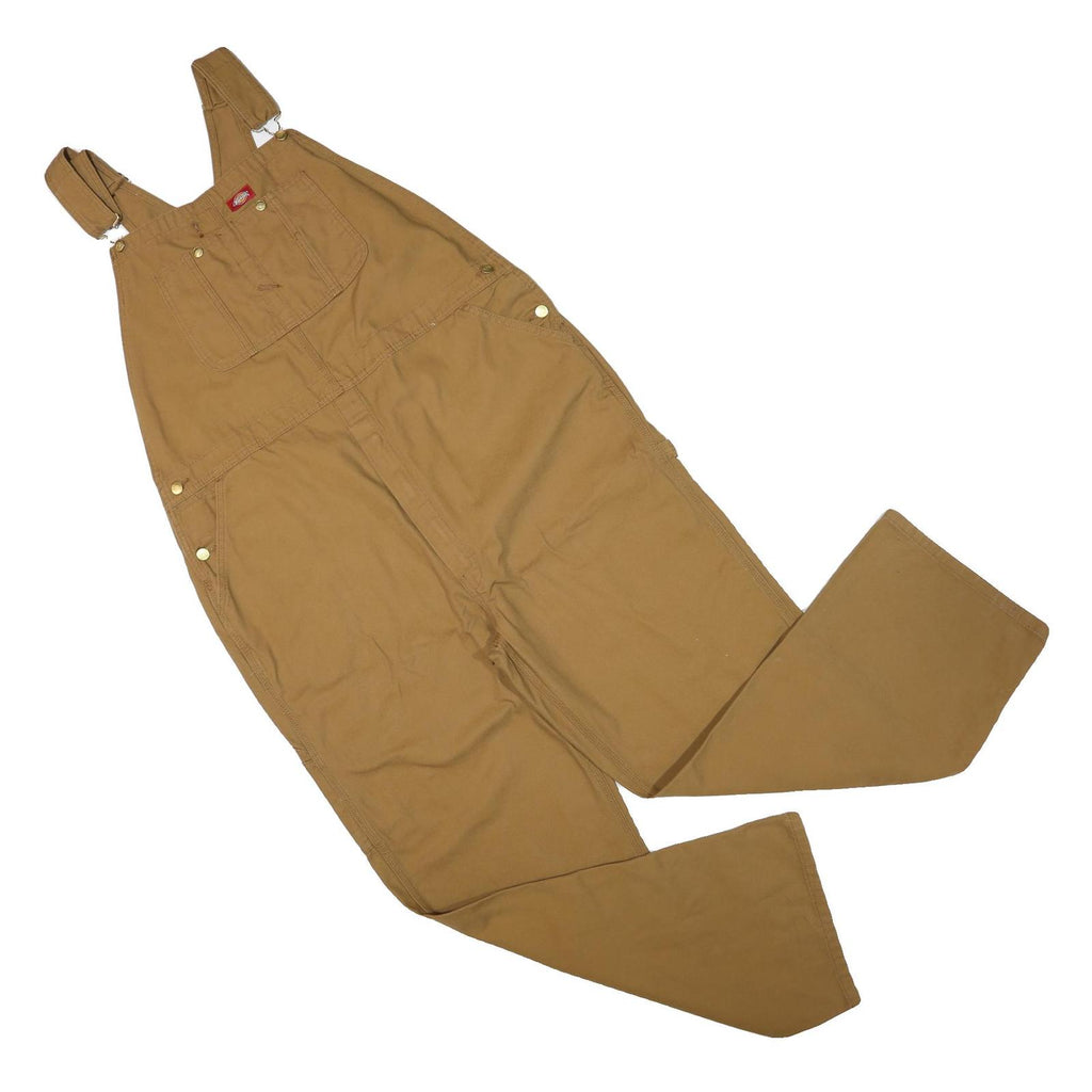 DICKIES Mens Brown Cotton Blend Dungarees Regular Fit Workwear 2XL W44 L32