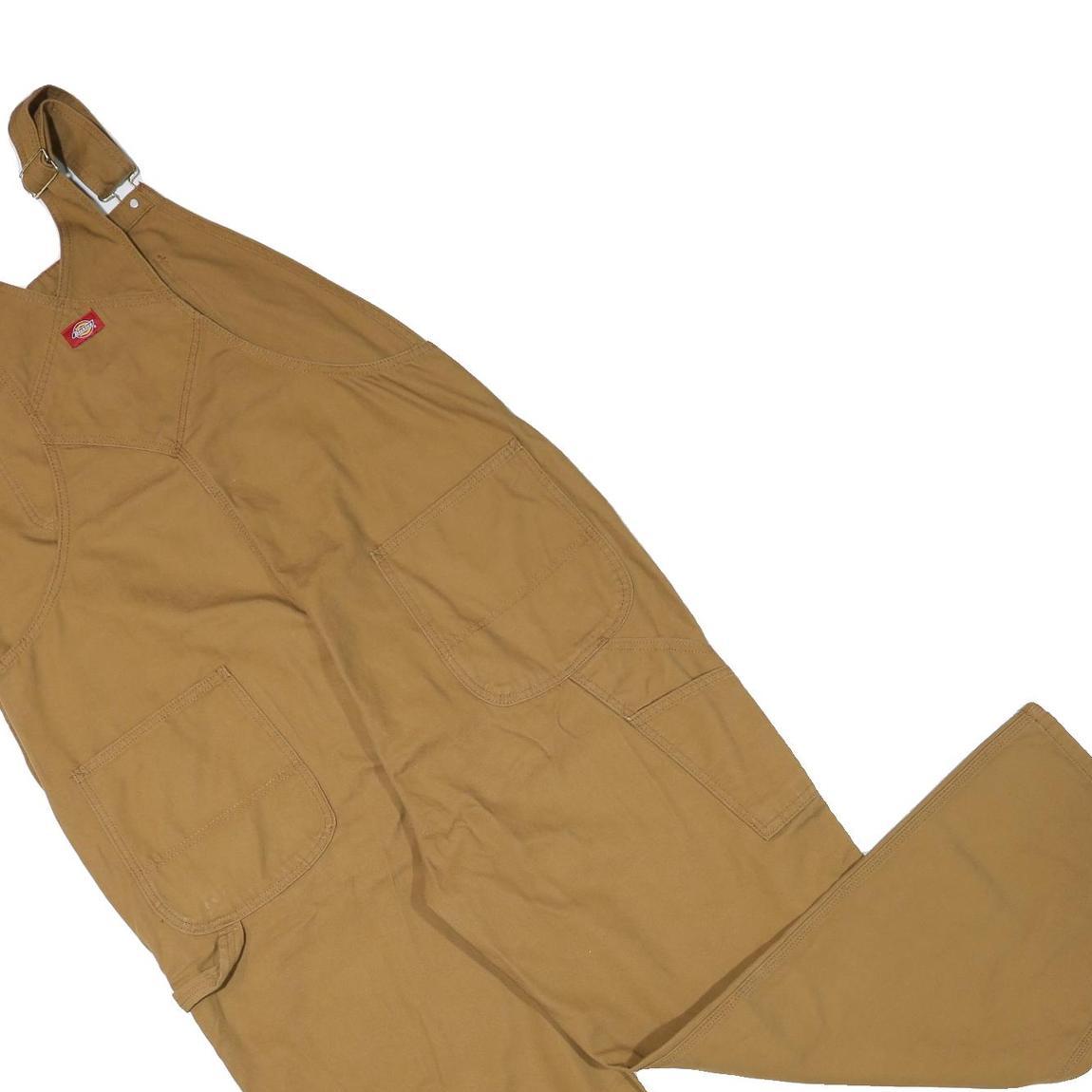 DICKIES Mens Brown Cotton Blend Dungarees Regular Fit Workwear 2XL W44 L32