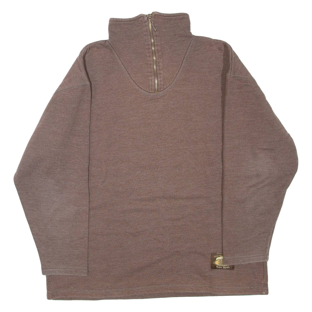 RETRO SPORT Womens Sweatshirt Brown 1/4 Zip M