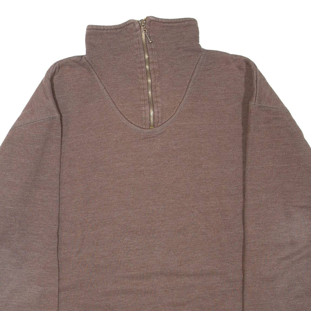 RETRO SPORT Womens Sweatshirt Brown 1/4 Zip M