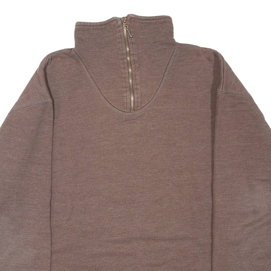 RETRO SPORT Womens Sweatshirt Brown 1/4 Zip M