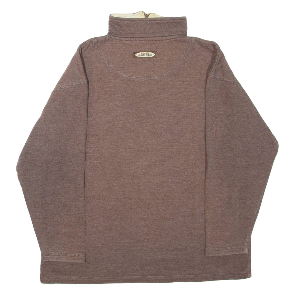 RETRO SPORT Womens Sweatshirt Brown 1/4 Zip M