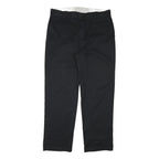 DICKIES Mens Black Cotton Blend Regular Fit Straight Leg Trousers W38 L32