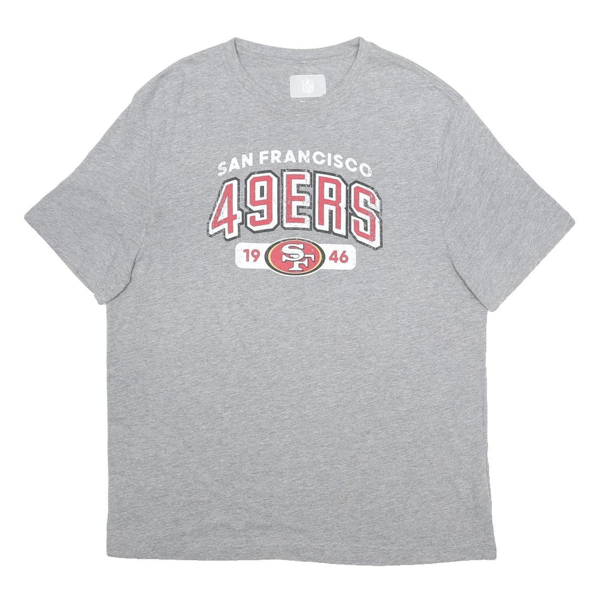 NFL Mens Grey San Francisco 49ers Graphic T-Shirt XL Short Sleeve Crew Neck