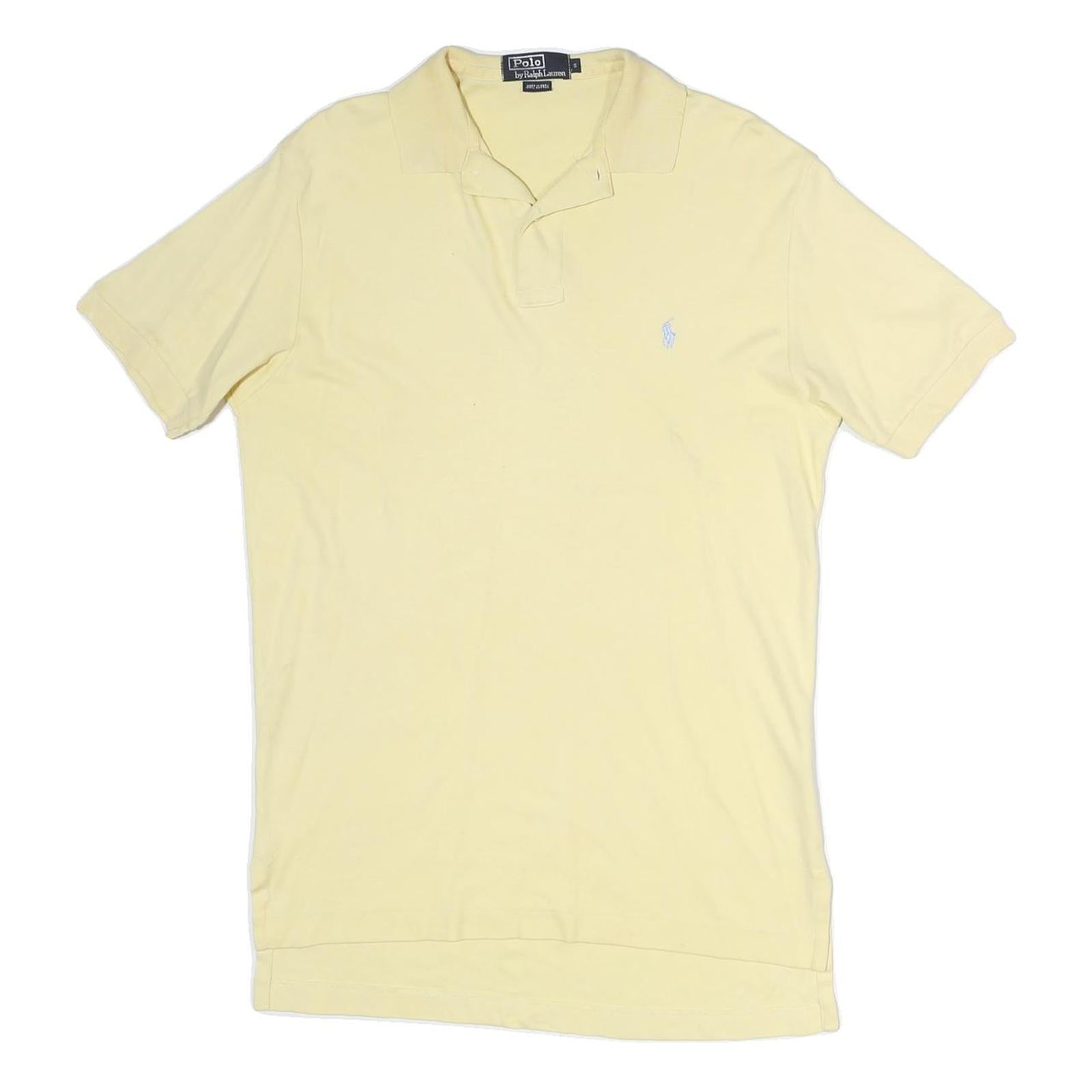 POLO RALPH LAUREN Mens Yellow Short Sleeve Plain S Cotton Polo Shirt
