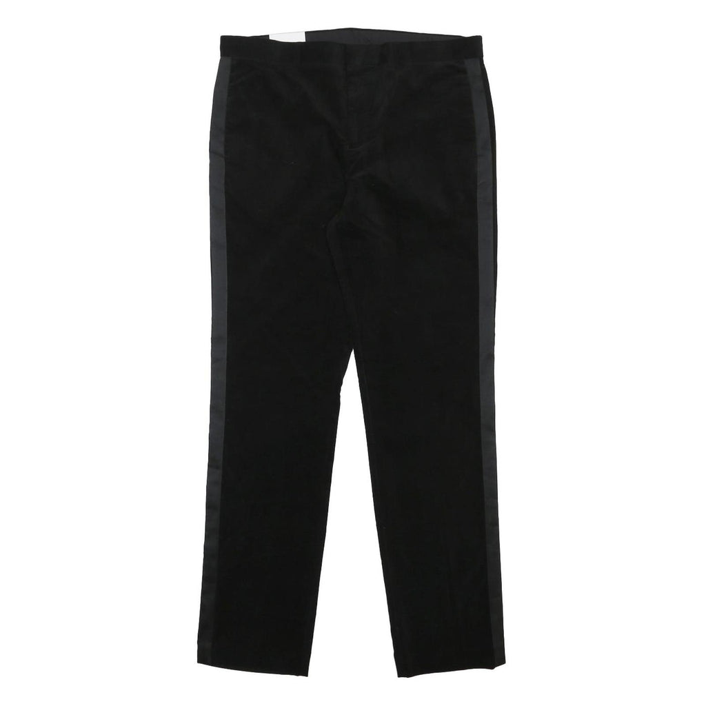 CALVIN KLEIN Mens Cotton Blend Black Slim Straight Trousers W34 L32 Formal Dress