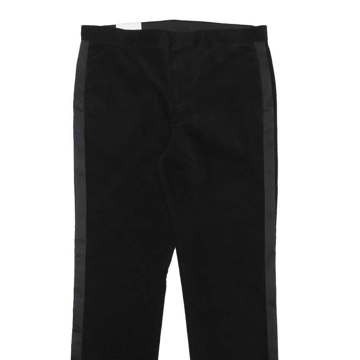 CALVIN KLEIN Mens Cotton Blend Black Slim Straight Trousers W34 L32 Formal Dress