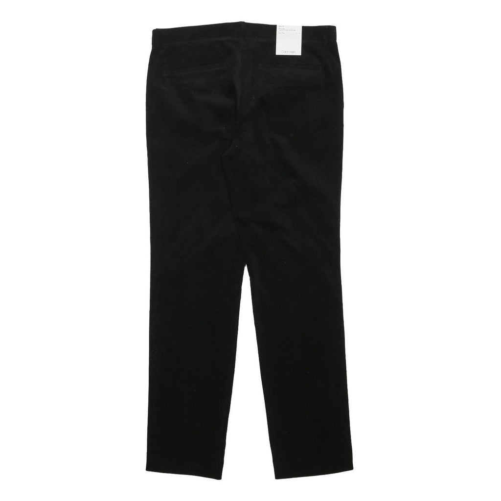 CALVIN KLEIN Mens Cotton Blend Black Slim Straight Trousers W34 L32 Formal Dress
