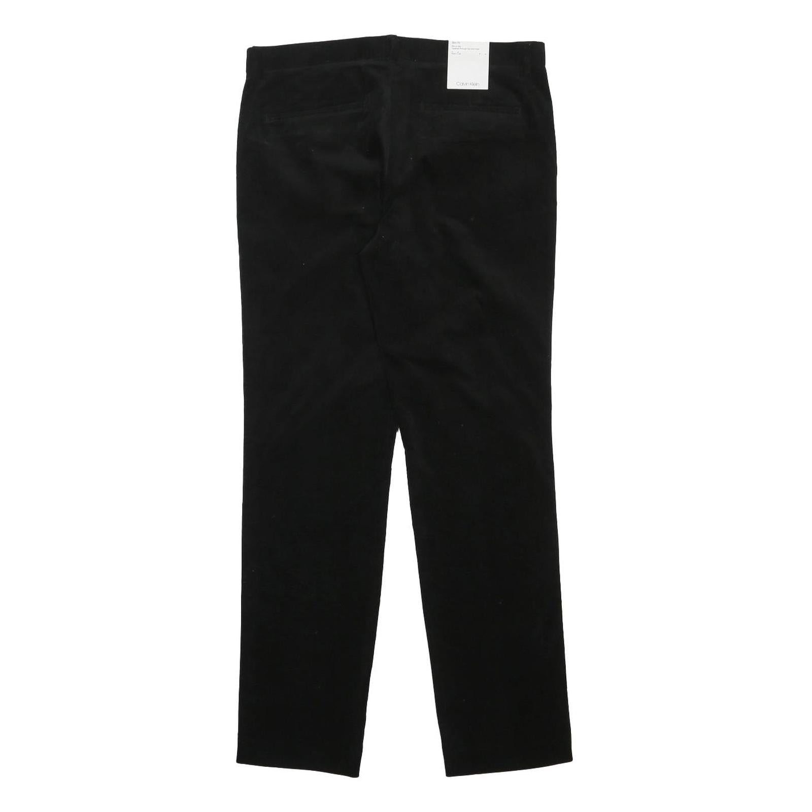 CALVIN KLEIN Mens Cotton Blend Black Slim Straight Trousers W34 L32 Formal Dress