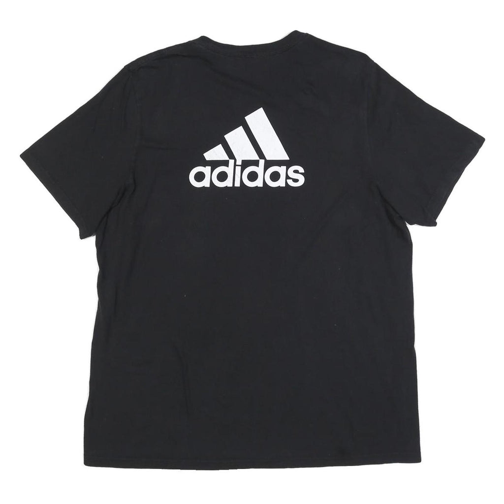 ADIDAS Mens Black Knapp Graphic T-Shirt XL Crew Neck Short Sleeve Cotton