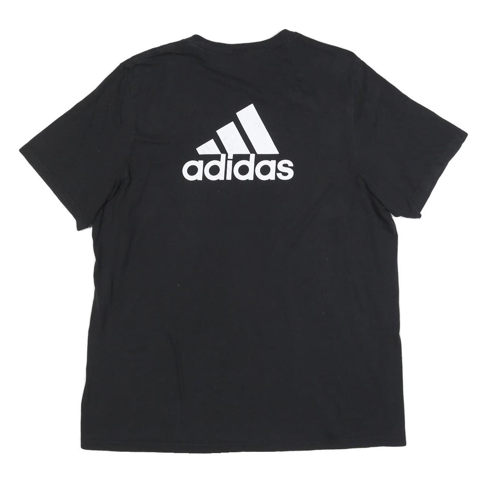 ADIDAS Mens Black Knapp Graphic T-Shirt XL Crew Neck Short Sleeve Cotton