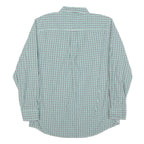 CHAPS Mens Green & Blue Checked Cotton Blend Shirt M Classic Button-Down Collar