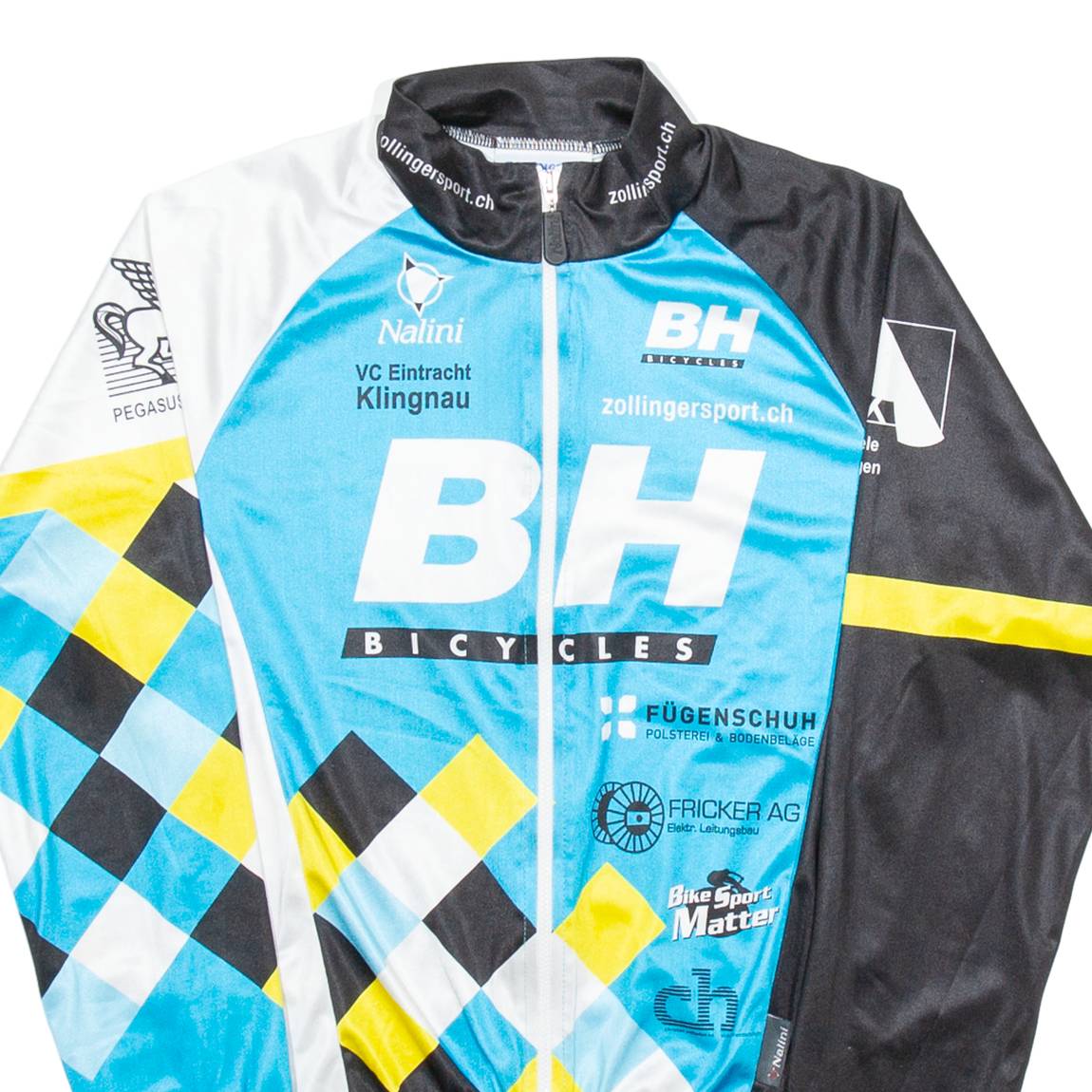 ZOLLINGER Cycling Full Zip Mens Jersey Blue Long Sleeve S