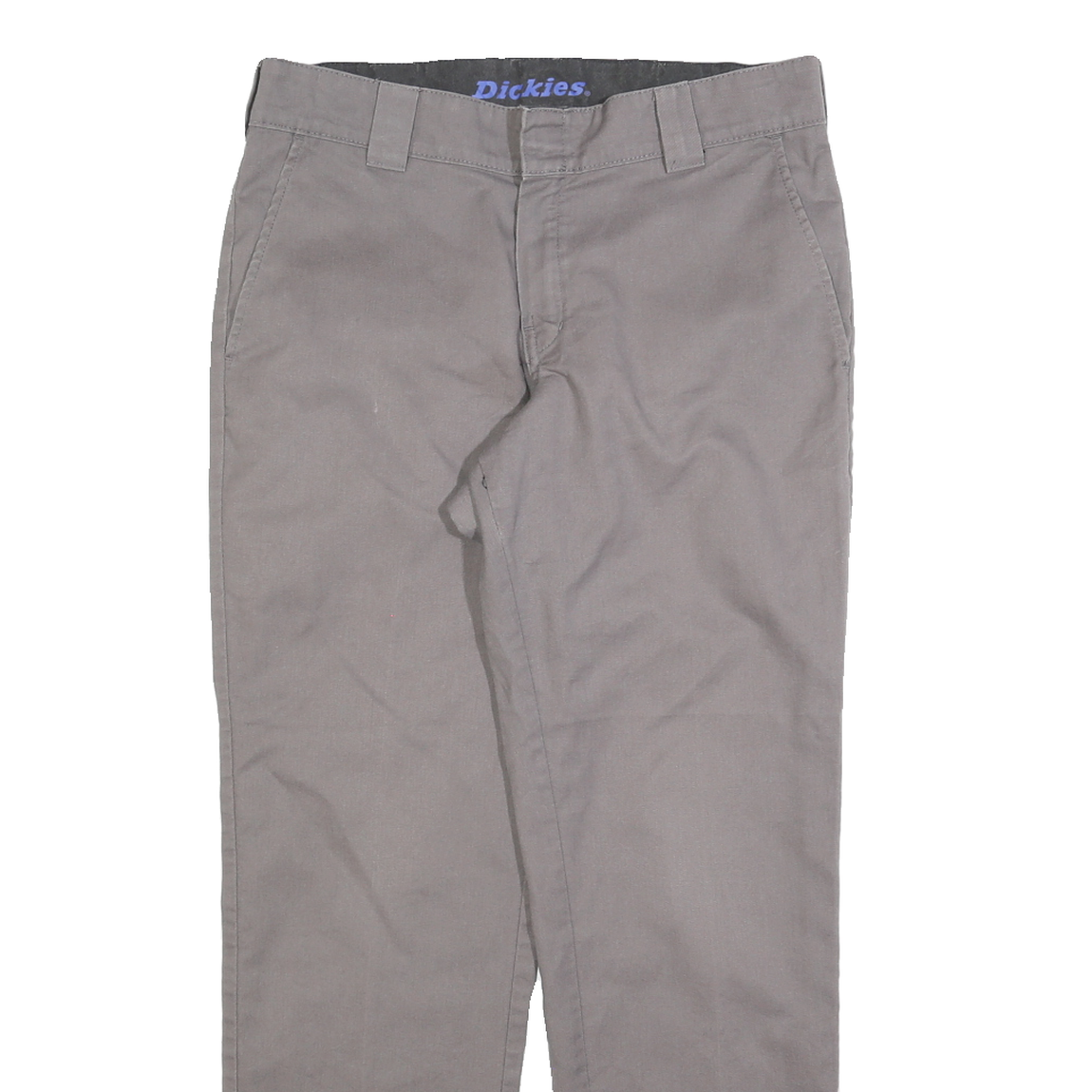 DICKIES Mens Cotton Blend Grey Regular Fit Straight Leg Trousers W30 L30