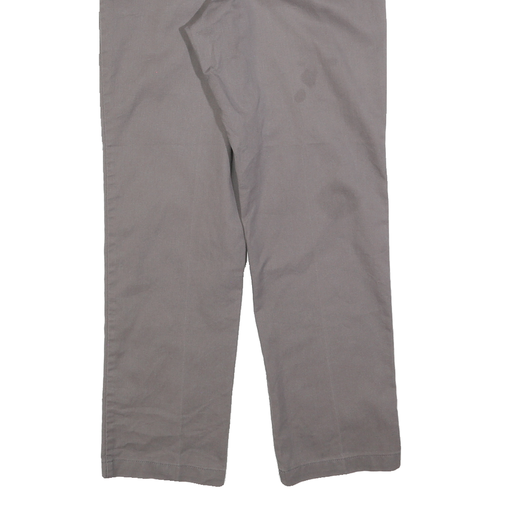 DICKIES Mens Cotton Blend Grey Regular Fit Straight Leg Trousers W30 L30