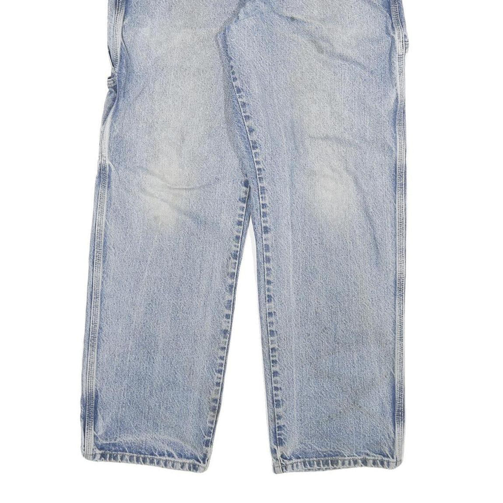 DICKIES Mens Regular Blue Denim Cotton Blend Jeans W32 L29 Workwear Zip Closure