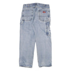 DICKIES Mens Regular Blue Denim Cotton Blend Jeans W32 L29 Workwear Zip Closure