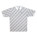 ADIDAS Mens Blue White Check Polo Shirt S Classic Cotton Casual Summer