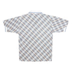 ADIDAS Mens Blue White Check Polo Shirt S Classic Cotton Casual Summer