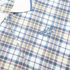 ADIDAS Mens Blue White Check Polo Shirt S Classic Cotton Casual Summer