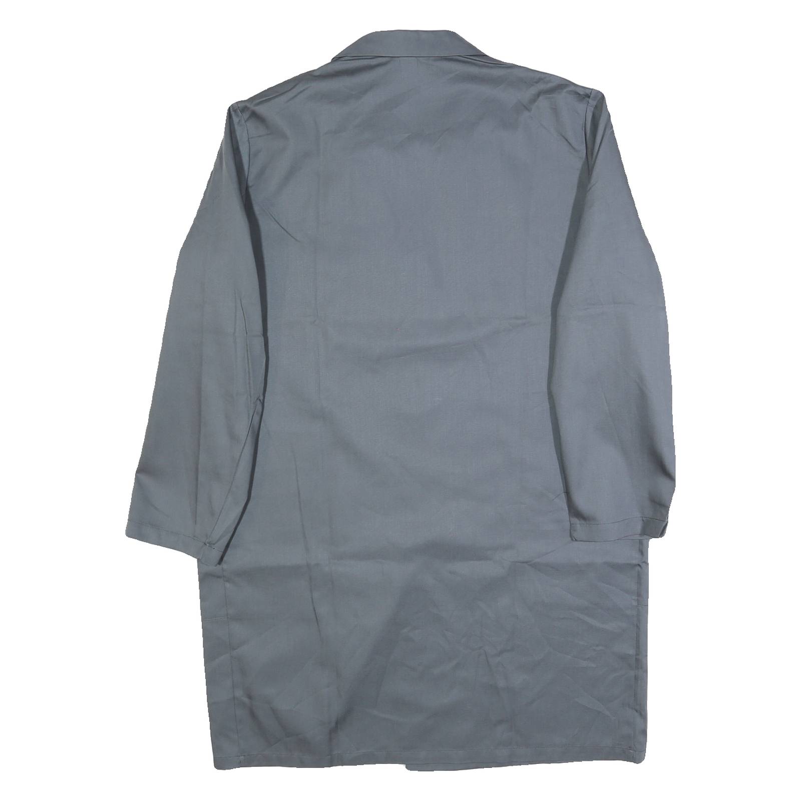 Mens Grey Cotton Blend Button Jacket L Plain Classic Workwear