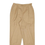 DAVID N Womens Wool Blend Beige Relaxed Straight Trousers W26 L28 Classic Fit