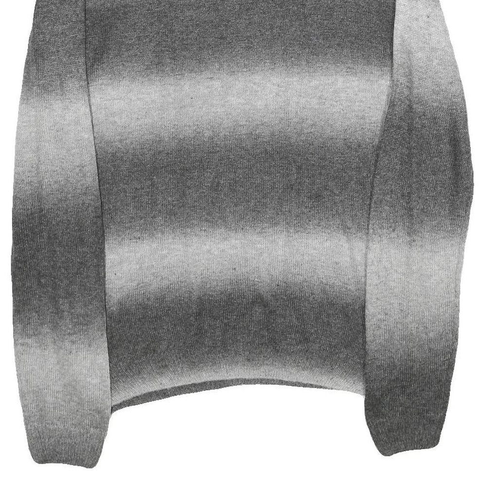 SMOG Mens Grey Patterned Jumper V-Neck Regular Fit M Knitwear Sweater