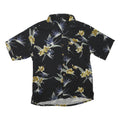 Mens Black Floral Cotton Blend Shirt M Casual Hawaiian Tropical Pattern