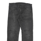 CARHARTT Mens Black Regular Straight Denim Light W36 L29 Cotton Blend Zip Jeans