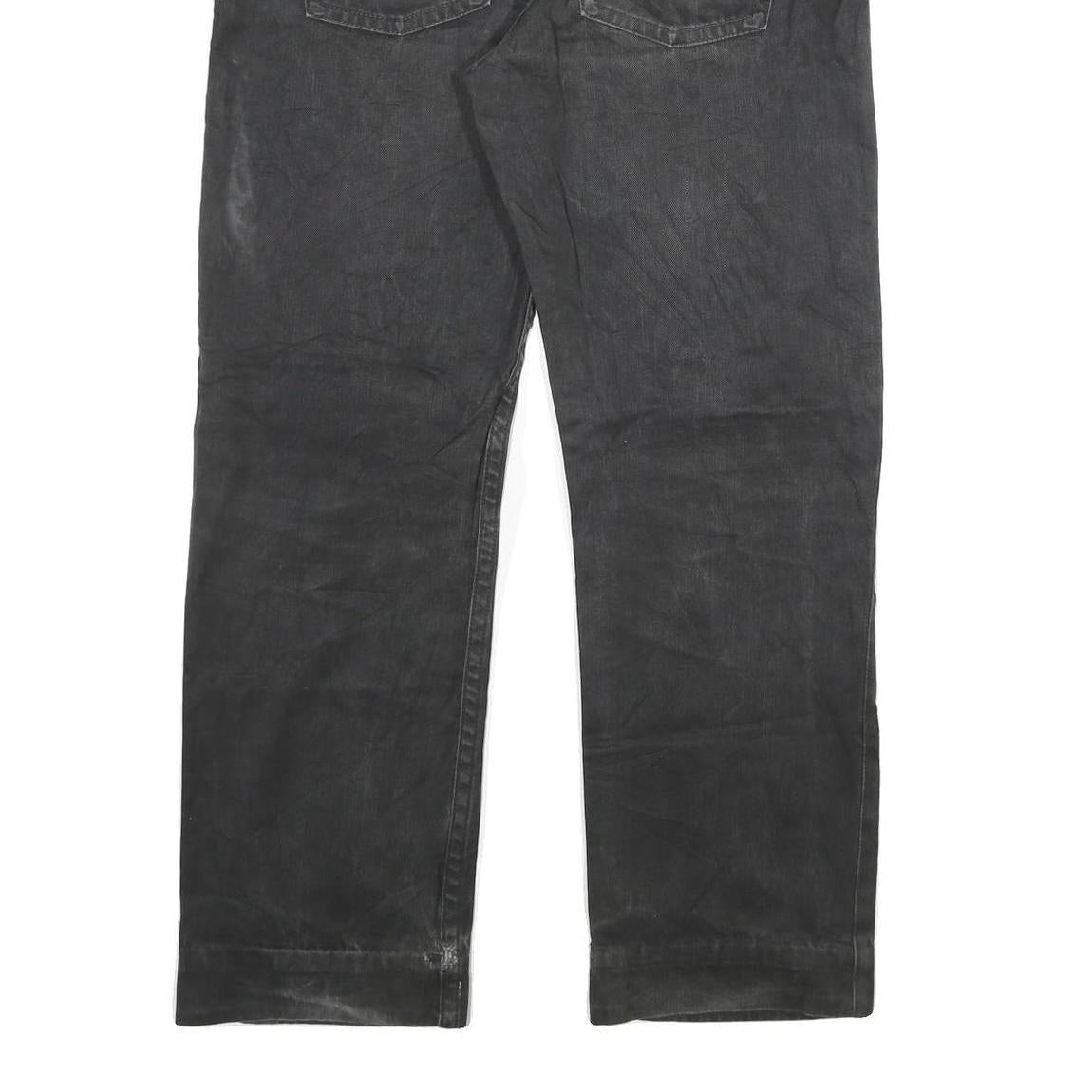 CARHARTT Mens Black Regular Straight Denim Light W36 L29 Cotton Blend Zip Jeans