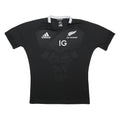 ADIDAS Mens Black All Blacks Rugby T-Shirt L Short Sleeve Crew Neck IG Logo