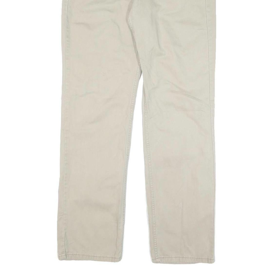 LEVI'S Mens Cotton Blend Beige Slim Straight Trousers W33 L32 Casual Wear