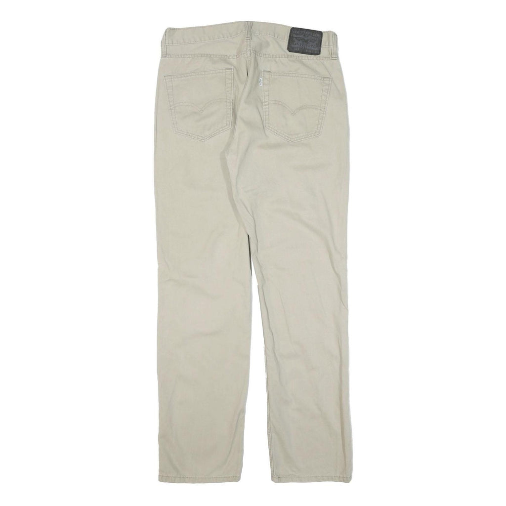 LEVI'S Mens Cotton Blend Beige Slim Straight Trousers W33 L32 Casual Wear
