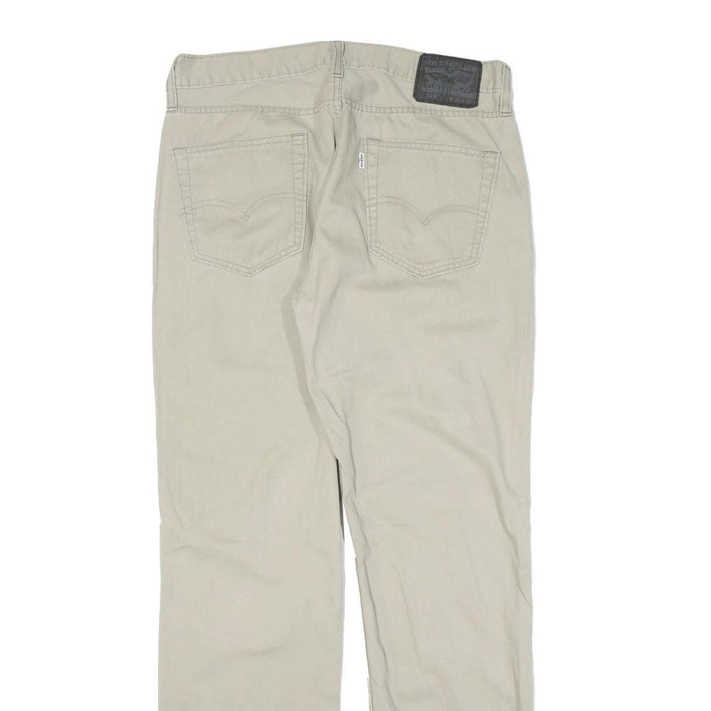 LEVI'S Mens Cotton Blend Beige Slim Straight Trousers W33 L32 Casual Wear