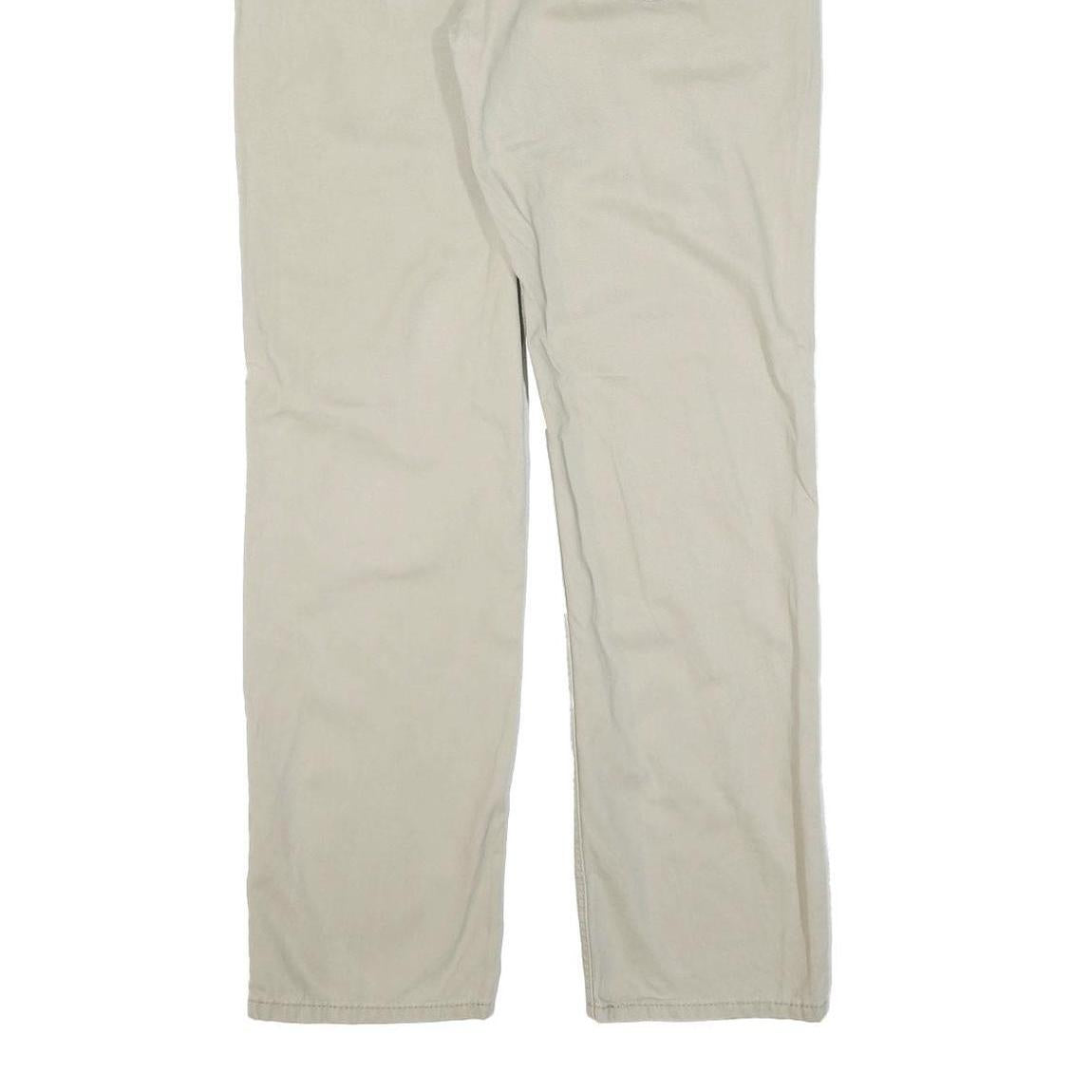 LEVI'S Mens Cotton Blend Beige Slim Straight Trousers W33 L32 Casual Wear
