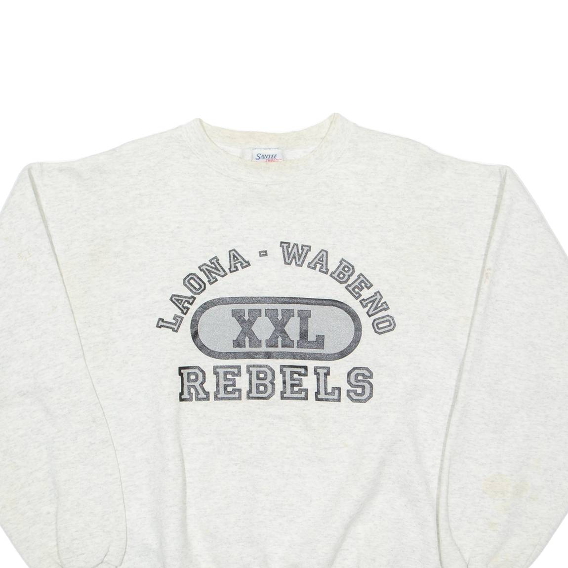 SANTEE SWEATS Laona Wabeno Rebels Athletics Wisconsin Mens Sweatshirt Grey USA L