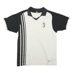 NIKE Mens White & Black Juventus Graphic T-Shirt L Short Sleeve V-Neck Sports
