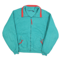 COLUMBIA Mens Turquoise Red Zip Up Polyester Fleece Jacket 2XL Warm Outdoor