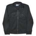 FILA Womens Black Jacket S Polyester Blend Plain Zip Sportswear Logo