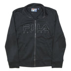 FILA Womens Black Jacket S Polyester Blend Plain Zip Sportswear Logo