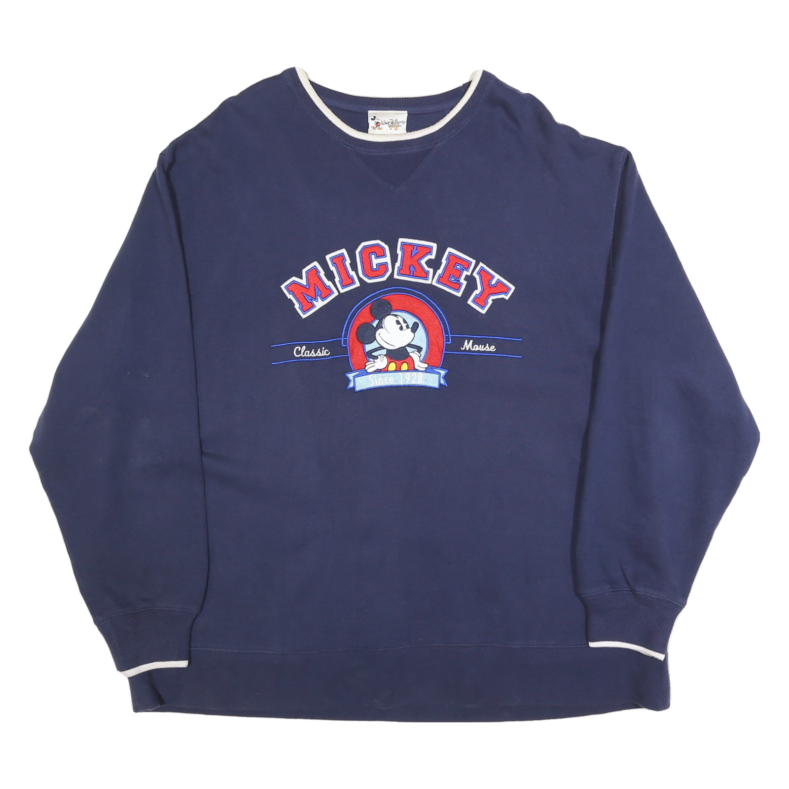 WALT DISNEY Mens Blue Mickey Mouse Crew Neck XL Cotton Blend Sweatshirt