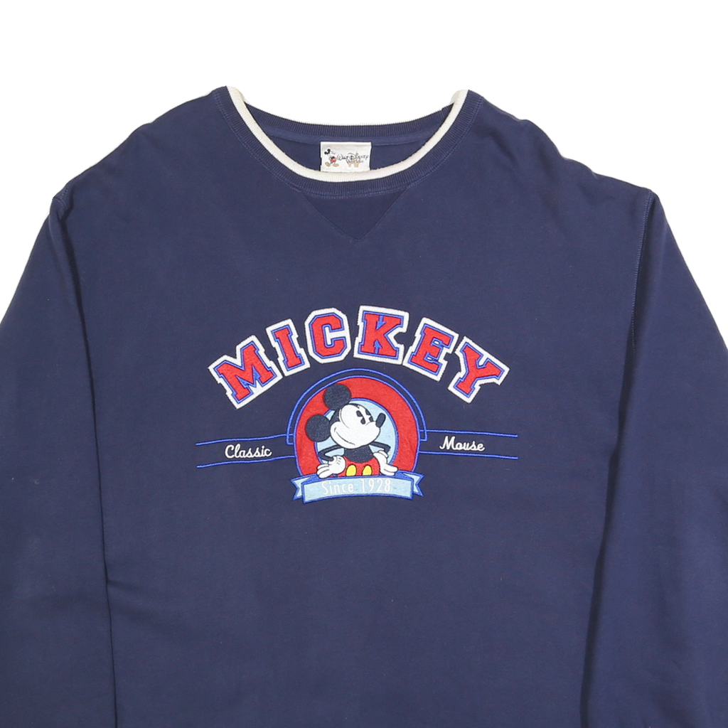 WALT DISNEY Mens Blue Mickey Mouse Crew Neck XL Cotton Blend Sweatshirt