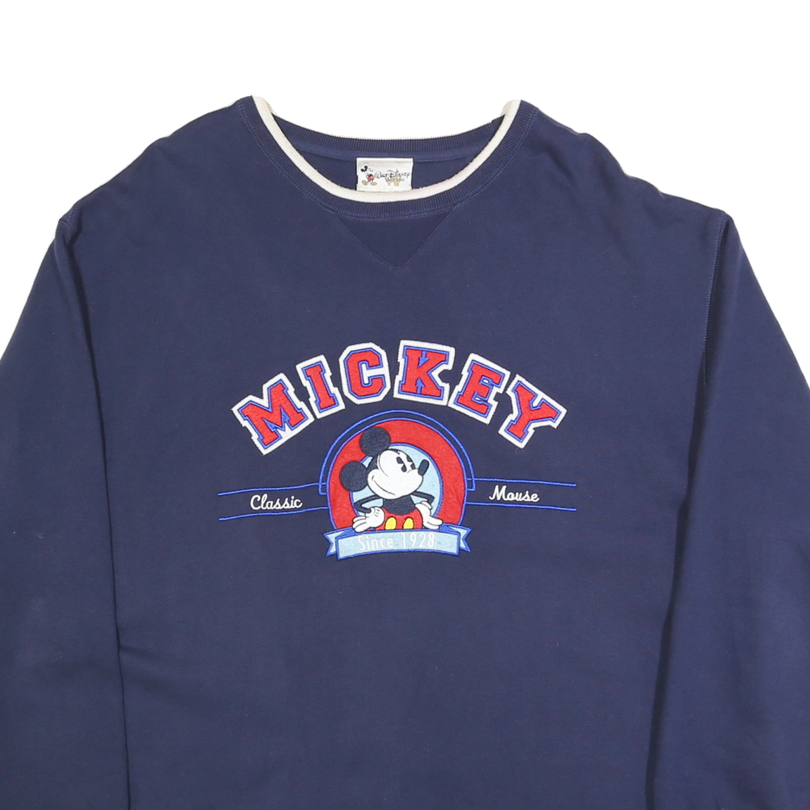 WALT DISNEY Mens Blue Mickey Mouse Crew Neck XL Cotton Blend Sweatshirt