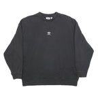 ADIDAS Womens Black Crew Neck Sweatshirt UK 6 Cotton Blend Casual Pullover
