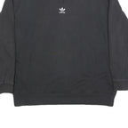 ADIDAS Womens Black Crew Neck Sweatshirt UK 6 Cotton Blend Casual Pullover