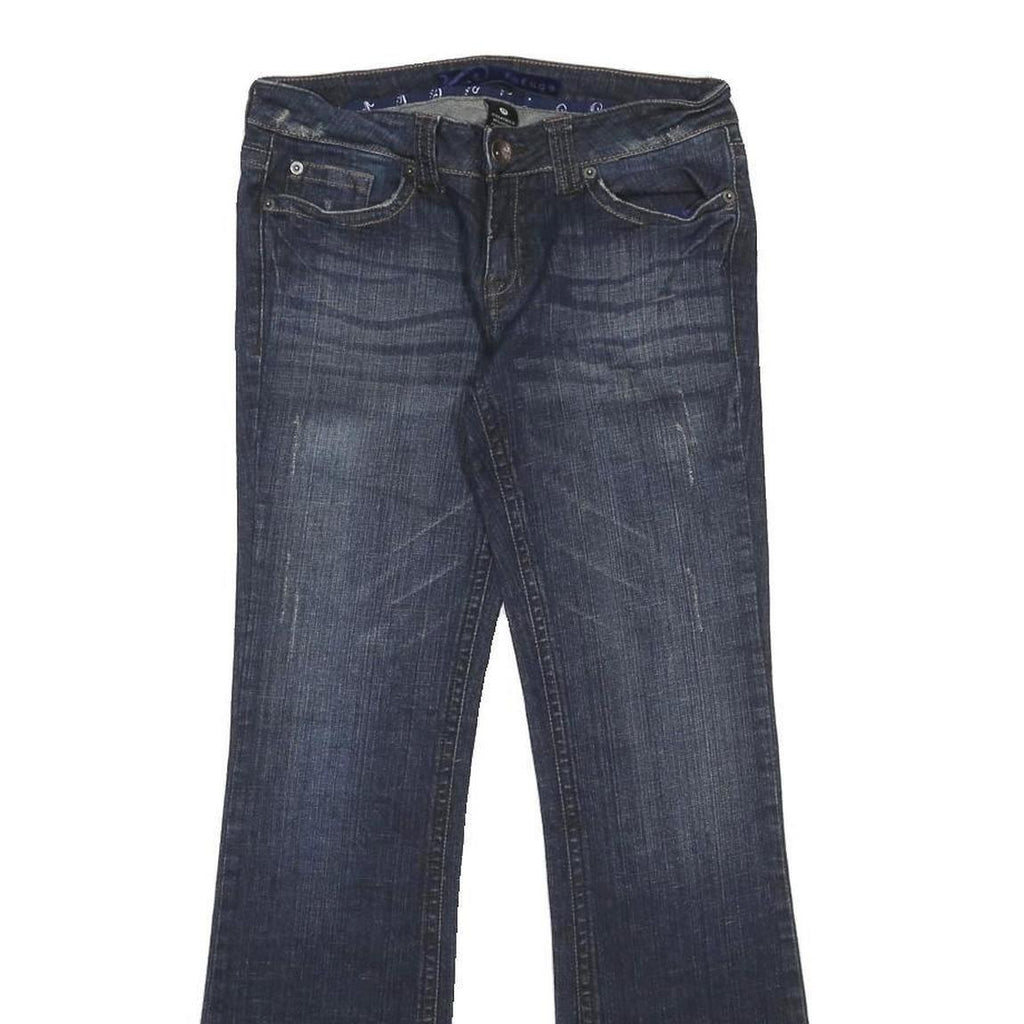 REFUGE Womens Blue Regular Fit Bootcut Denim Medium W28 L30 Cotton Blend Zip