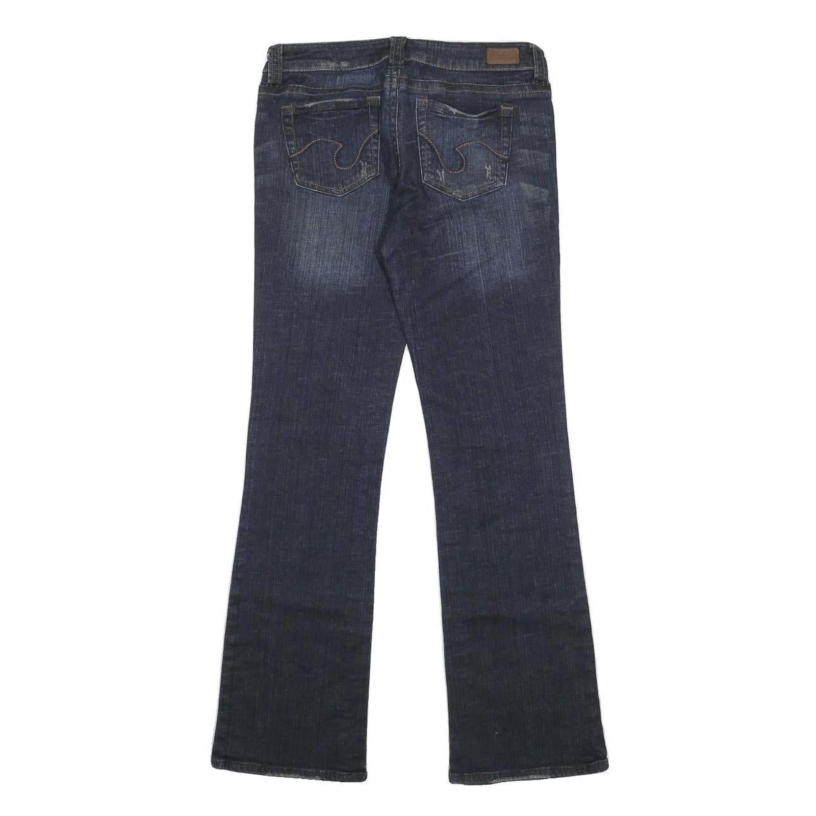 REFUGE Womens Blue Regular Fit Bootcut Denim Medium W28 L30 Cotton Blend Zip